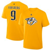 Mens Fanatics Filip Forsberg Gold Nashville Predators Authentic Stack Name & Number T-Shirt
