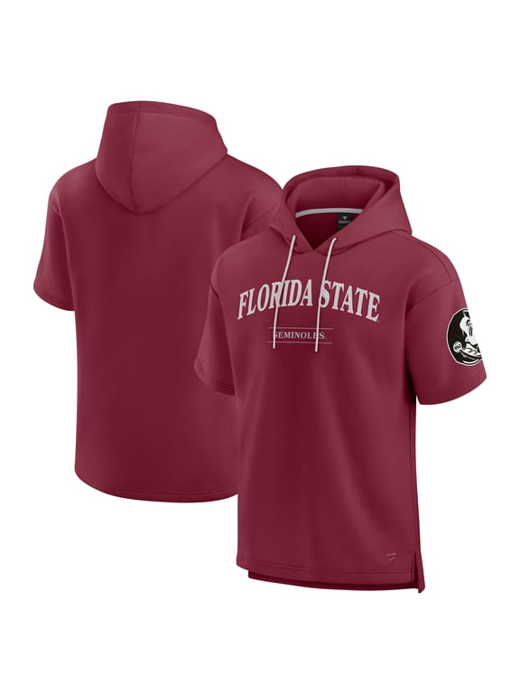 Men's Fanatics Garnet Florida State Seminoles Ready Short Sleeve Pullover Hoodie