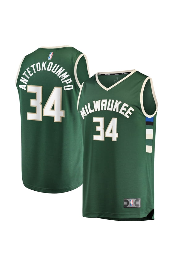 Men's Fanatics Giannis Antetokounmpo Hunter Green Milwaukee Bucks Big & Tall Fast Break Player Jersey - Icon Edition