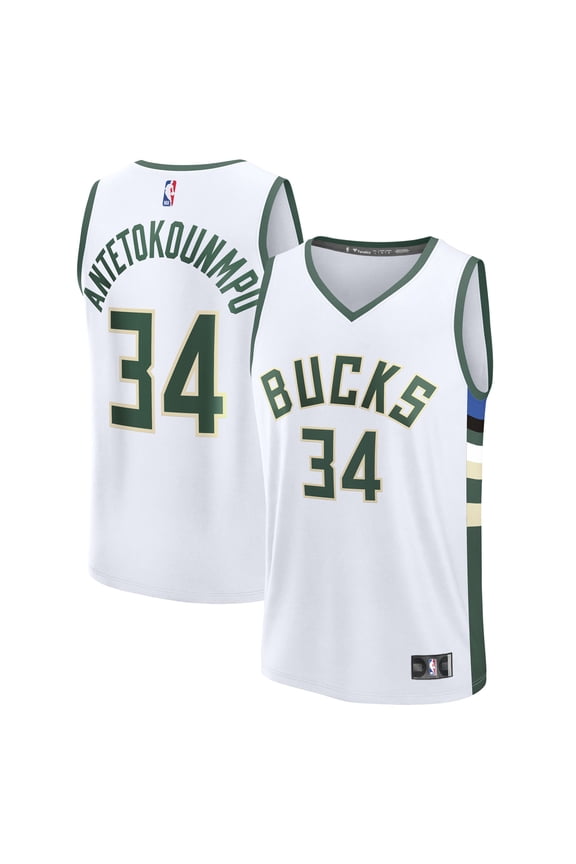Men's Fanatics Giannis Antetokounmpo White Milwaukee Bucks Fast Break Replica Player Jersey - Association Edition