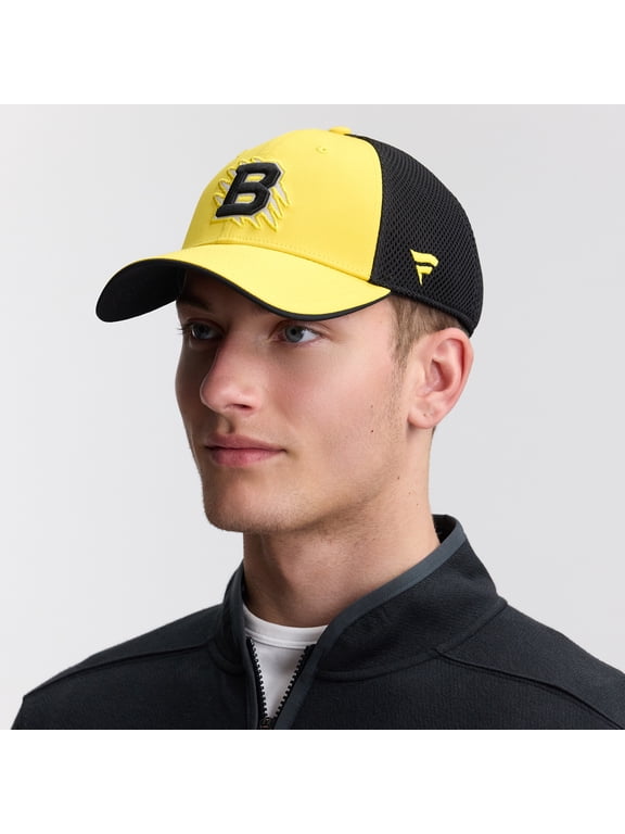 Men's Fanatics Gold/Black Boston Bruins 2026 NHL Stadium Series Authentic Pro Adjustable Trucker Hat