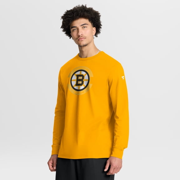 Men's Fanatics Gold Boston Bruins Authentic Pro Property Of Practice Long Sleeve T-Shirt