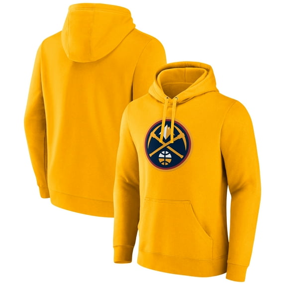 Men's Fanatics Gold Denver Nuggets Primary Logo Pullover Hoodie