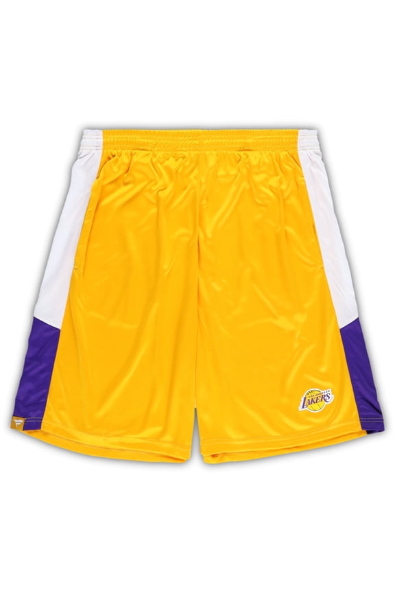 Men's Fanatics Gold Los Angeles Lakers Big & Tall Champion Rush Practice Shorts