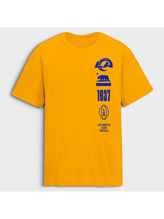 Men's Fanatics Gold Los Angeles Rams Breaking Tackles Legacy Cotton T-Shirt