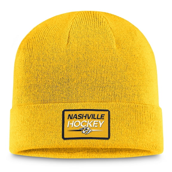 Men's Fanatics Gold Nashville Predators Authentic Pro Cuffed Knit Hat