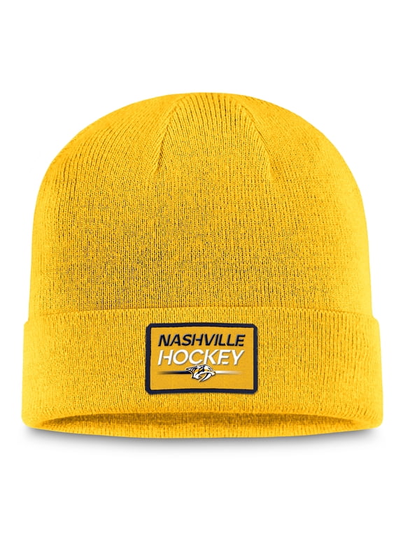 Men's Fanatics Gold Nashville Predators Authentic Pro Cuffed Knit Hat