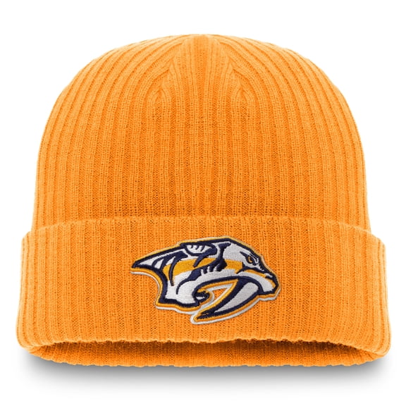 Men's Fanatics Gold Nashville Predators Core Primary Logo Cuffed Knit Hat