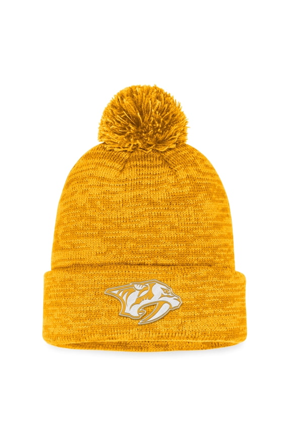 Men's Fanatics Gold Nashville Predators Fundamental Cuffed Knit Hat with Pom