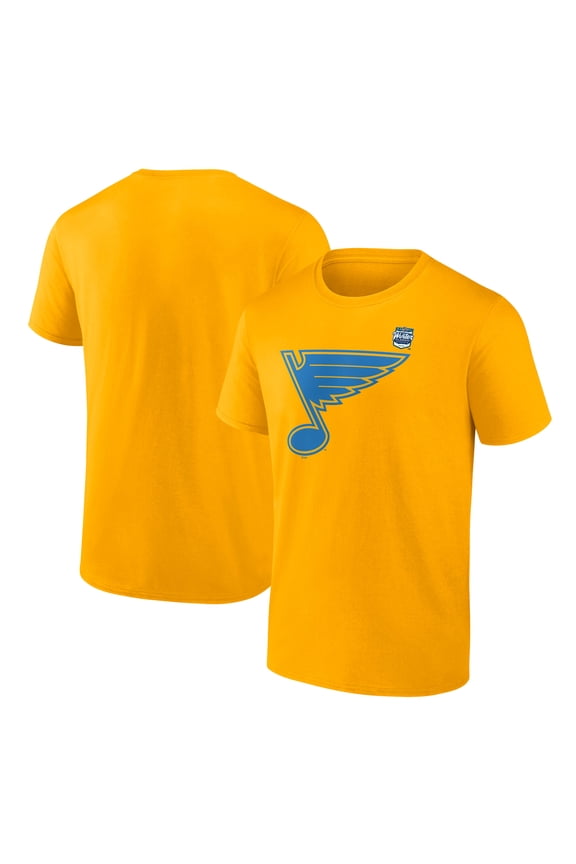 Men's-Fanatics  Gold St. Louis Blues Primary Logo T-Shirt