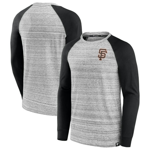 Men's Fanatics Gray/Black San Francisco Giants Iconic Streaky Raglan Long Sleeve T-Shirt