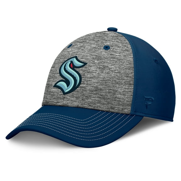 Men's Fanatics Gray/Navy Seattle Kraken Fundamental Top Shelf 2-Tone Flex Hat