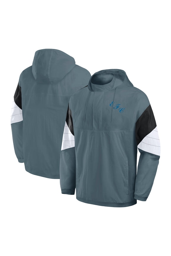 Men's Fanatics Gray Everton Hooded Quarter-Zip Track Jacket