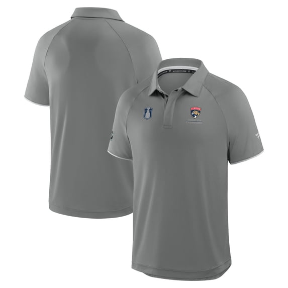 Men's Fanatics Gray Florida Panthers 2025 Stanley Cup Champions Authentic Pro Polo