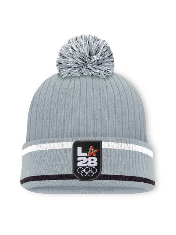 Men's Fanatics Gray LA28 Summer Olympics Rift Pom Knit Hat
