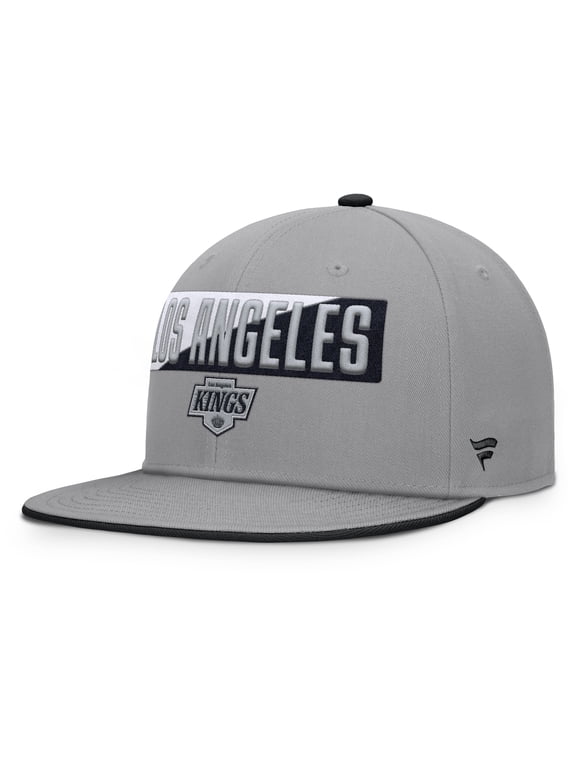 Men's Fanatics Gray Los Angeles Kings Fundamentals Duo Split Logo Snapback Hat