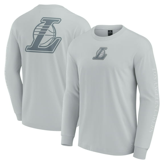 Men's Fanatics Gray Los Angeles Lakers Elements Strive Long Sleeve T-Shirt