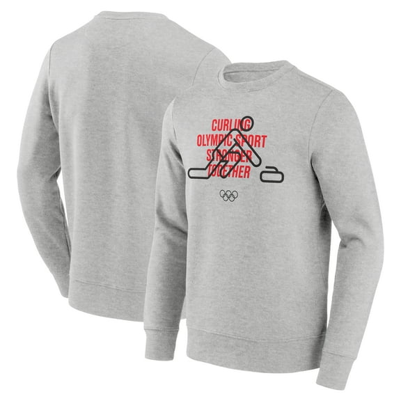 Men's Fanatics Gray Milano Cortina 2026 Winter Olympics Curling Pictogram Graphic Tri-Blend Sweatshirt