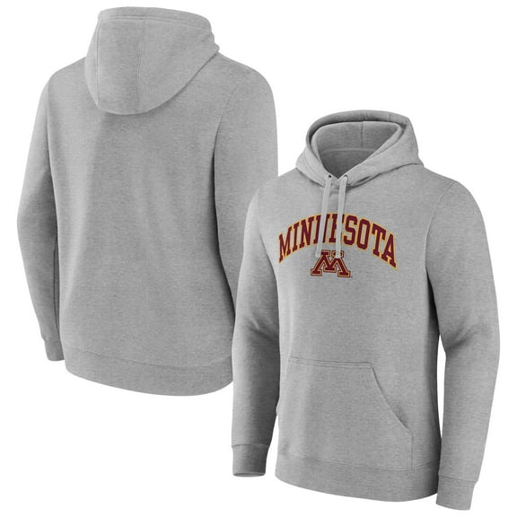 Men's Fanatics Gray Minnesota Golden Gophers Classic Arched Applique Fleece Pullover Hoodie