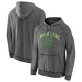 thumbnail image 1 of Men's Fanatics Gray Minnesota North Stars Heritage Broken Ice Washed Raglan Pullover Hoodie, 1 of 3