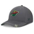 thumbnail image 1 of Men's Fanatics Gray Minnesota Wild Clincher Team Stripes Flex Hat, 1 of 5
