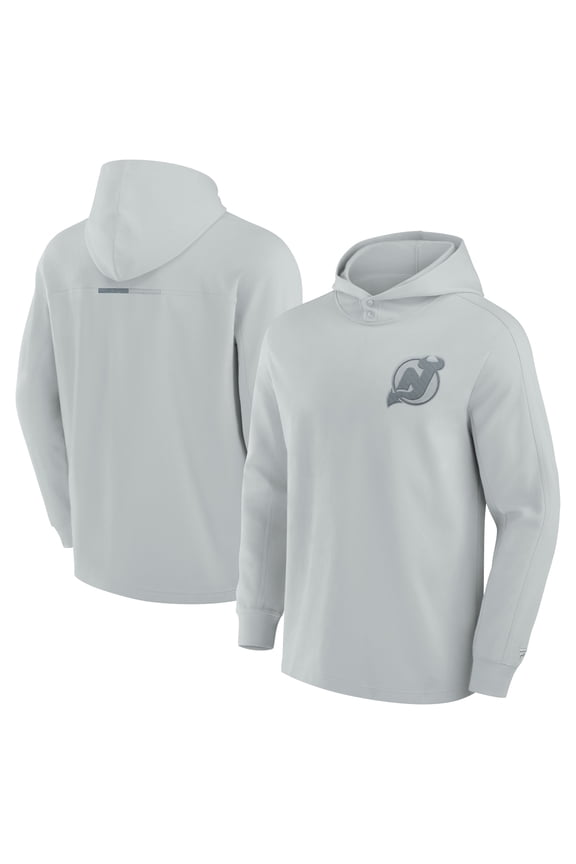 Men's Fanatics Gray New Jersey Devils Elements Lightweight Tri-Blend Fleece Hoodie