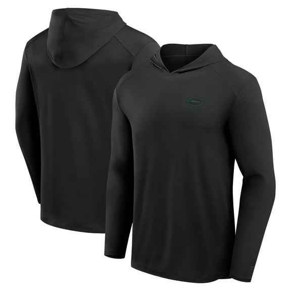 Men's Fanatics Black New York Jets Front Office Power Mono Long Sleeve Hoodie T-Shirt