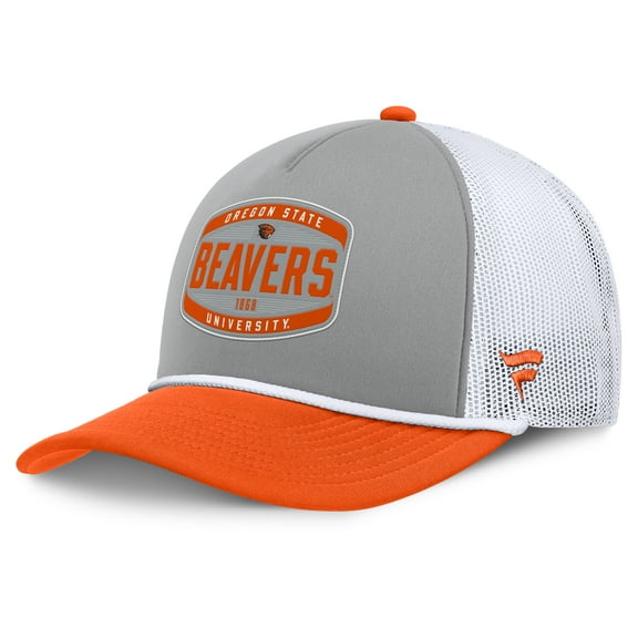 Men's Fanatics Gray/Orange Oregon State Beavers Course Foam-Front Adjustable Trucker Hat