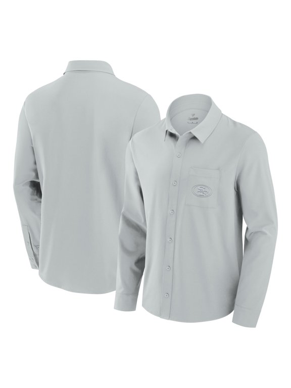 Men's Fanatics Gray San Francisco 49ers Front Office Long Sleeve Button-Up Shirt