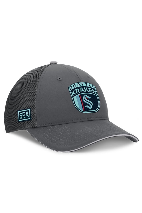 Men's Fanatics Gray Seattle Kraken Authentic Pro Home Ice Trucker Adjustable Hat