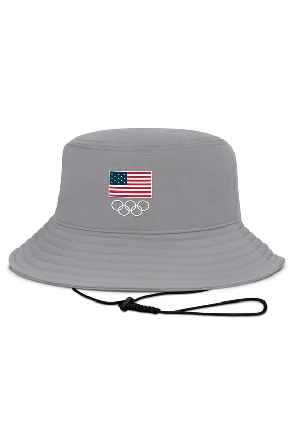 Men's-Fanatics  Gray Team USA Finesse Bucket Hat