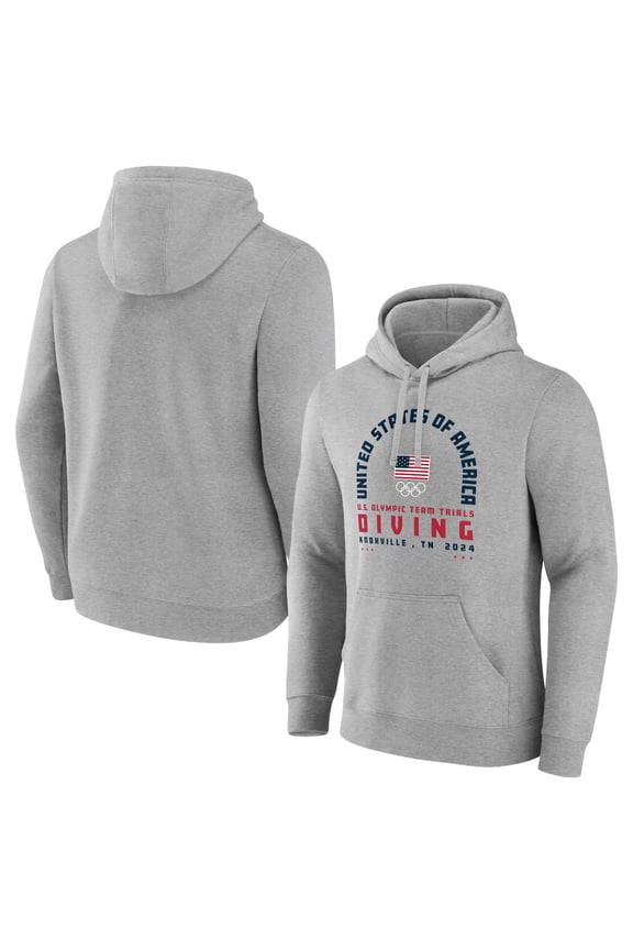Men's Gray USA Diving 2024 U.S. Olympic Team Trials Arch Pullover Hoodie