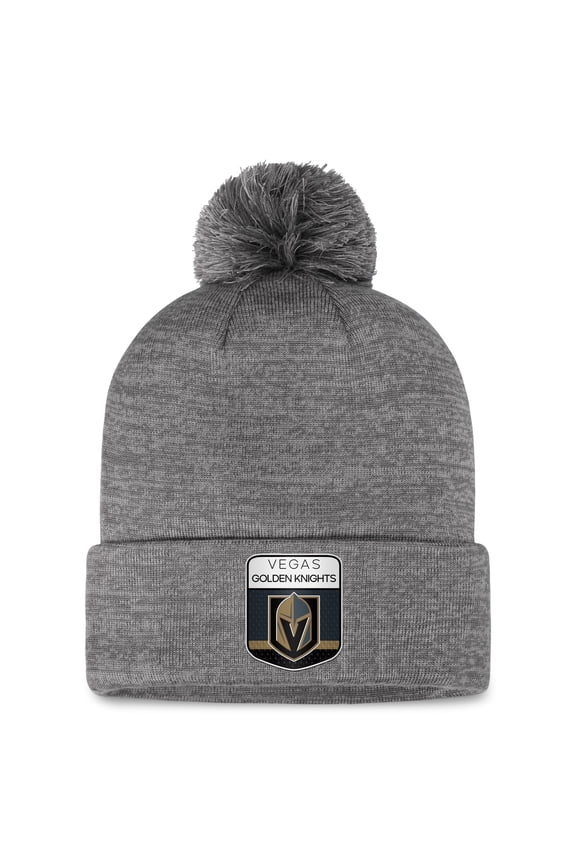 Men's Fanatics  Gray Vegas Golden Knights Authentic Pro Home Ice Cuffed Knit Hat with Pom
