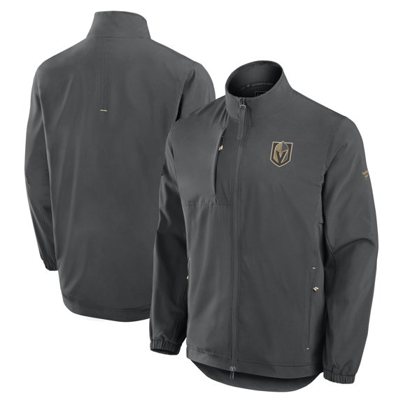 Men's Fanatics Gray Vegas Golden Knights Authentic Pro Rink Coaches Full-Zip Jacket