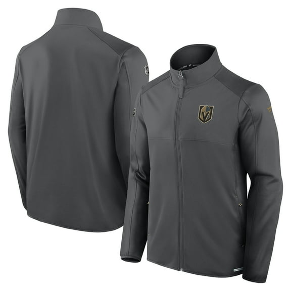 Men's Fanatics Gray Vegas Golden Knights Authentic Pro Rink Fleece Full-Zip Jacket