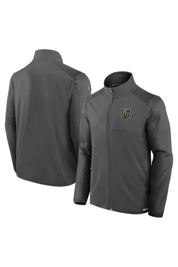 Men's Fanatics Gray Vegas Golden Knights Authentic Pro Rink Fleece Full-Zip Jacket