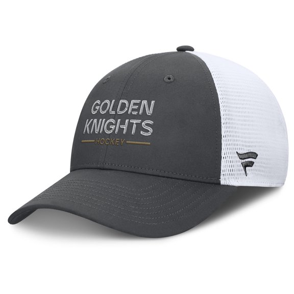 Men's Fanatics Gray/White Vegas Golden Knights Authentic Pro Rink Lockup Adjustable Trucker Hat