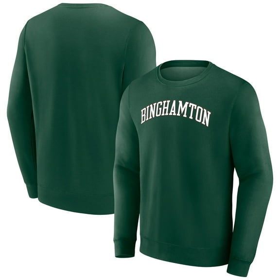 Men's Fanatics Green Binghamton Bearcats Short Name Pullover Sweatshirt