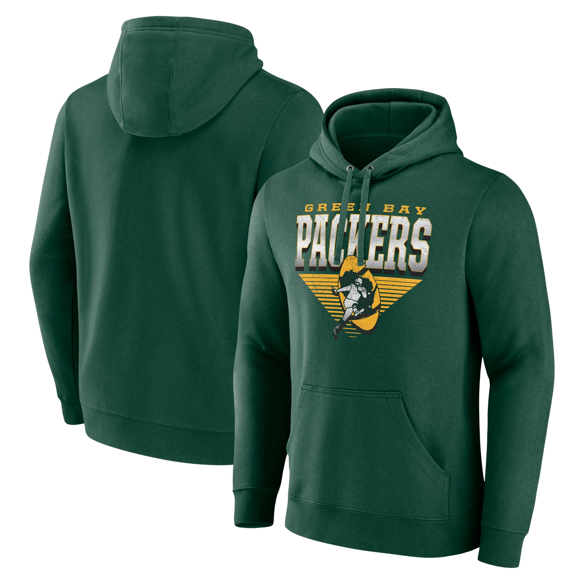 Men's Fanatics Green Green Bay Packers Geometric Chrome Pullover Hoodie