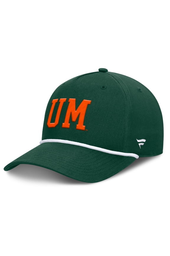 Men's Fanatics  Green Miami Hurricanes Foul Ball Rope Adjustable Hat