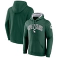 thumbnail image 1 of Men's Fanatics Green Michigan State Spartans Arch & Logo Tackle Twill Pullover Hoodie, 1 of 3