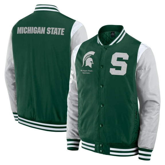 Men's Fanatics  Green Michigan State Spartans Elements-Elite Full-Snap Jacket