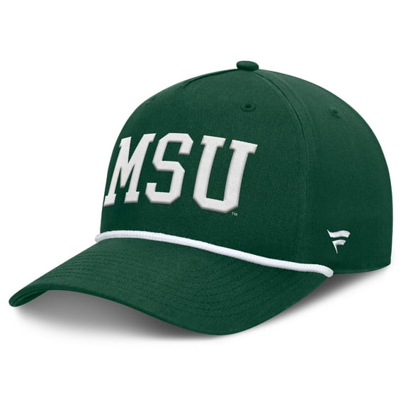 Men's Fanatics Green Michigan State Spartans Foul Ball Rope Adjustable Hat