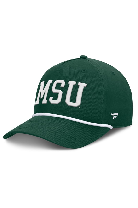 Men's Fanatics Green Michigan State Spartans Foul Ball Rope Adjustable Hat