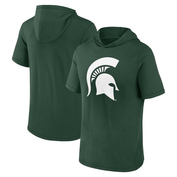 Men's Fanatics Green Michigan State Spartans Primary Logo Hoodie T-Shirt