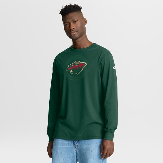 Men's Fanatics Green Minnesota Wild Authentic Pro Property Of Practice Long Sleeve T-Shirt