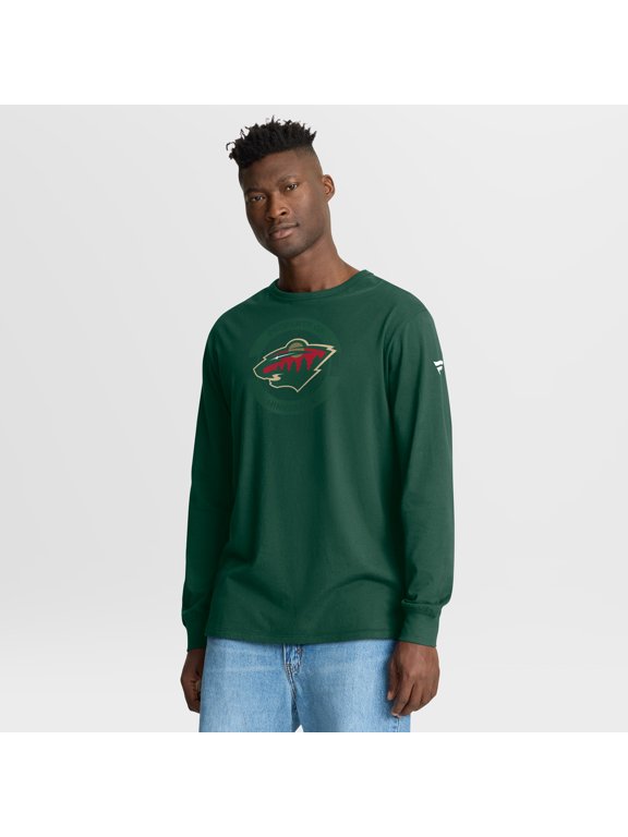 Men's Fanatics Green Minnesota Wild Authentic Pro Property Of Practice Long Sleeve T-Shirt