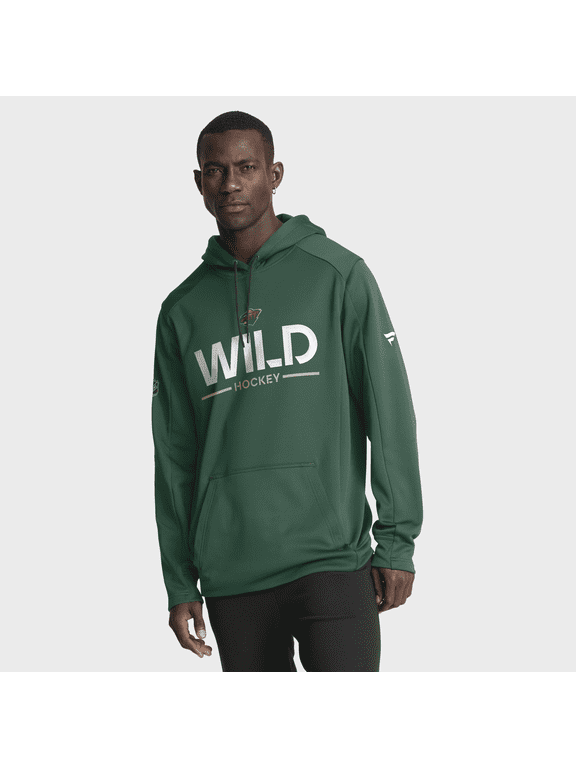 Men's Fanatics Green Minnesota Wild Authentic Pro Rink Hoodie
