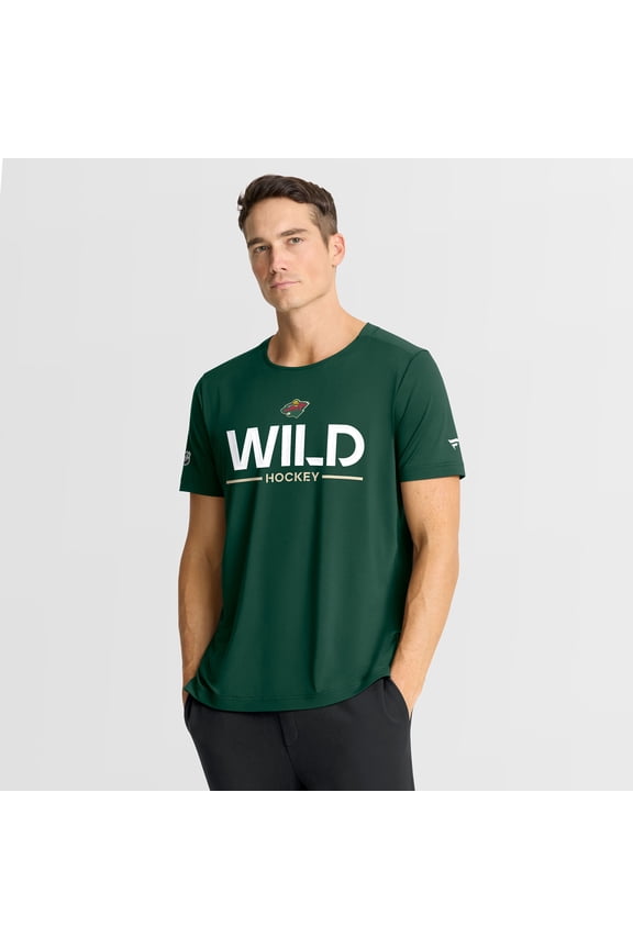 Men's Fanatics Green Minnesota Wild Authentic Pro Rink Tech T-Shirt