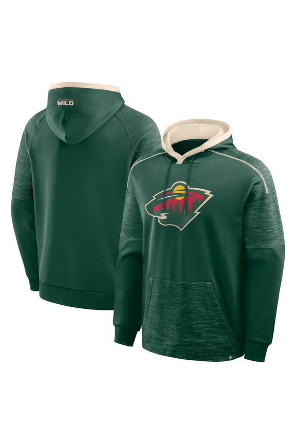 Men's Fanatics Green Minnesota Wild Goaltender Defender Pullover Hoodie